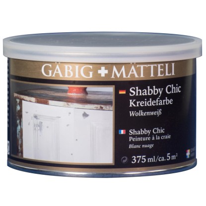 Gäbig+Mätteli Kreidefarbe Shabby Chic matt Wolkenweiss 375 ml