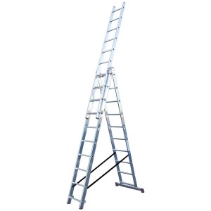 Scala multiuso in alluminio Krause Corda, 3x10 gradini, utilizzabile come scala d'appoggio, a cavalletto e scorrevole.
