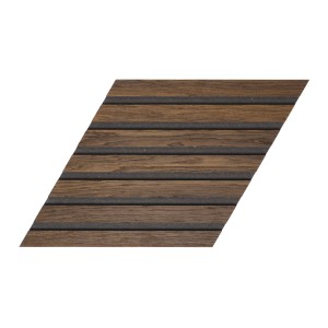 Designpaneel Raute Geräucherte Eiche, MDF schwarz, 26,5x46cm, 3er Set. Akustikpaneel für Wand- und Deckengestaltung.