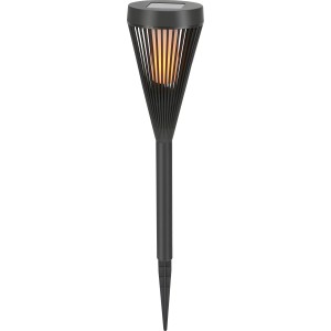 Torche solaire LED à planter, Ø 10x38cm, pour éclairage extérieur d'ambiance avec effet flamme.