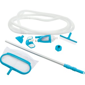 Intex Kit de nettoyage Deluxe pour piscine : épuisette, aspirateur, brosse et manche télescopique.