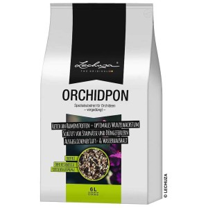 Sacco di substrato per piante Orchidpon 6L di Lechuza per orchidee, ricco di acidi umici.
