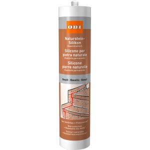 OBI Silicone per pietra naturale Basalto, cartuccia da 310ml per giunti elastici permanenti in interni.