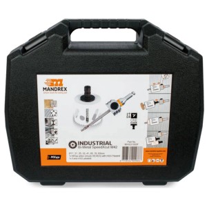 Set di seghe a tazza Mandrex SpeedXcut, 9 pezzi in valigetta nera.