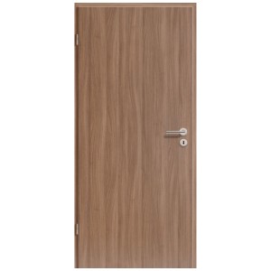 Porta interna GetaDoor effetto noce, superficie CPL, maniglia in acciaio inox.