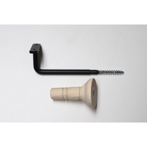 Support de main courante noir avec rosette en épicéa, ensemble d'accessoires de 2 pièces pour mains courantes.