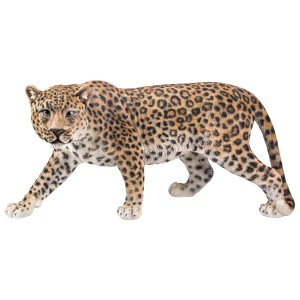 Detailreiche Leopard Dekofigur (Höhe 38,5 cm) für den Garten, handbearbeitet aus Polyresin.