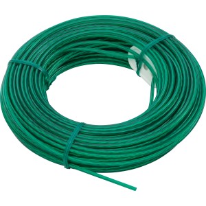Stendibiancheria verde con anima in acciaio, lunghezza 30 m, arrotolato.