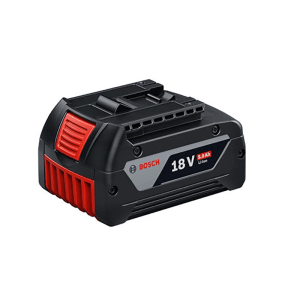 Batteria Bosch Professional 18V/5Ah, nero-rossa. Robusto pacco batterie agli ioni di litio per elettroutensili.