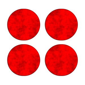 Autocollant réflecteur avec effet hologramme 3D, forme ronde rouge, 4 pièces