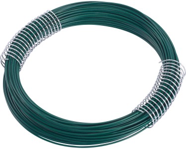 Fil d'acier 55 m x 3,4 mm pour clôtures grillagées, avec gaine plastique vert
