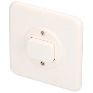 Interruttore da incasso bianco Hager Basico per scatole da incasso.