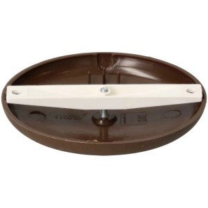 Rosace de plafond marron avec pontet pour installation de lampe, 95x13mm, sans halogène.