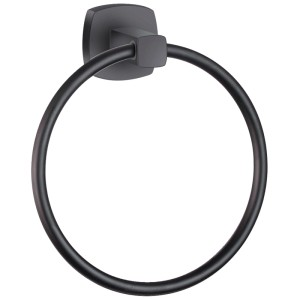 Portasciugamano Diaqua Quinto, metallo, nero opaco. Porta asciugamani moderno per bagno e toilette.