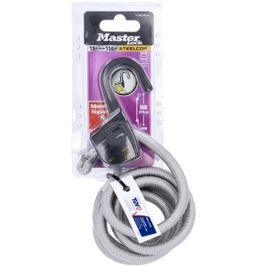 Tendeur de bagages Master Lock Steelcor, 15-150cm, avec crochets en acier, pour charges jusqu'à 65kg.