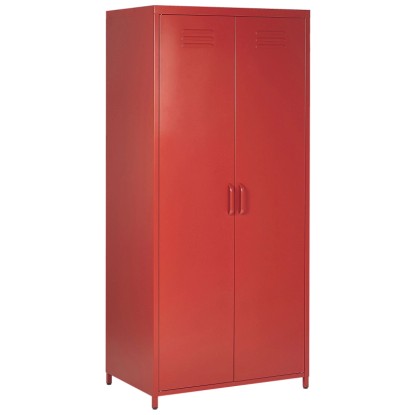 Beliani Armoire Varna en métal Rouge (HxlxP) 171 x 76 x 50 cm