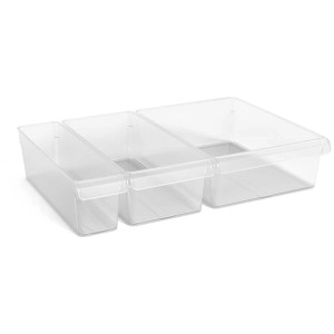 Rotho Organisateur de réfrigérateur Loft, 3 boîtes transparentes de tailles différentes.