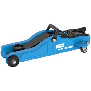 Cric a carrello Güde GRH 2/330L blu, 2 t, con ruote e maniglia per officina e garage.
