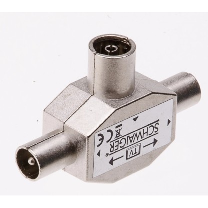 Schwaiger Distributore di antenna per TV Argento 2 ingressi