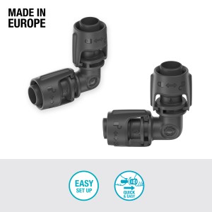 Gardena Raccordo a L 13 mm (1/2 pollice), confezione da 2 per Micro-Drip-System per cambiare la direzione dei tubi.