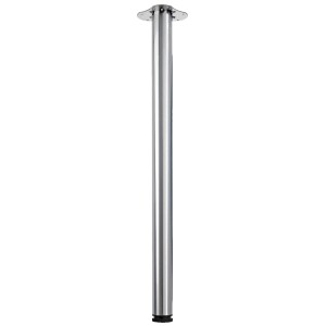 Gamba per tavolo Hettich in acciaio inox, rotonda, alta 900 mm, regolabile in altezza.