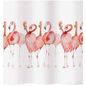 Diaqua Duschvorhang mit Flamingo-Motiv, 240x180 cm, aus Polyester.