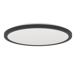 Plafoniera LED nera Eglo Rovito, Ø 39cm. Lampada da soffitto moderna per soggiorno e ufficio.