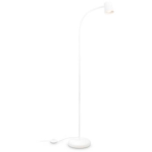 Lampadaire blanc Brilo avec tête orientable, hauteur 1275 mm. Lampe design pour espaces de vie.