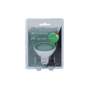Lampada LED Easy-Connect, GU10, forma a riflettore, verde, dimmerabile, 4W. Per sistemi di illuminazione esterna.