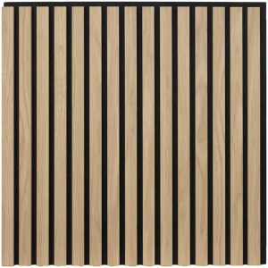 Pannello acustico Denpanels, rovere naturale, MDF marrone, 60x60cm, set da 2 per parete e soffitto.