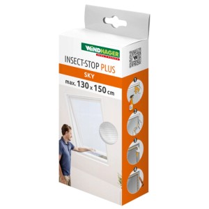 Verpackung des Windhager Fliegengitter Plus für Dachfenster, 130x150 cm, Weiss.
