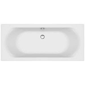 Baignoire rectangulaire Cersanit City, acrylique, blanche, 170x75 cm, sans tablier, vue de dessus.