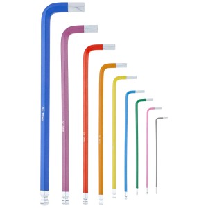 Jeu de 9 clés Allen Einhell de différentes couleurs et tailles.