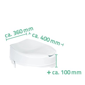 Rehausse WC Ridder, 100 mm, blanc. Facilite l'assise et le relèvement des toilettes.