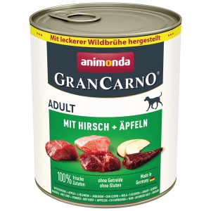 Animonda Gran Carno Adult cibo umido per cani con cervo e mela, lattina da 800g.