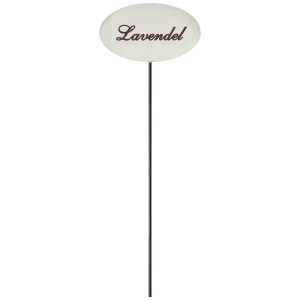 Kräuterstecker Lavendel, emailleweiß, 30 cm, zur Beet- und Kübelbeschriftung.