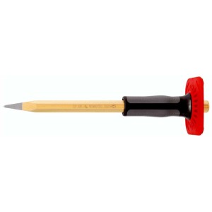 Scalpello a punta Rennsteig 250 mm con protezione per le mani, verniciato, per levachiodi e scalpelli.