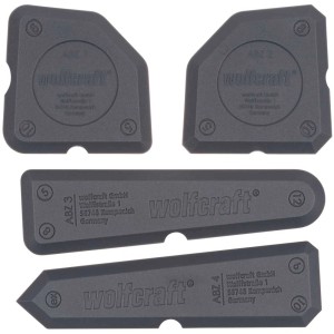 Kit de lisseurs à joints Wolfcraft, 4 pièces, pour un jointoiement précis dans différentes largeurs et formes.