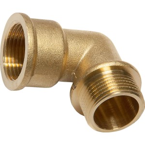 Coude fileté en laiton LUX, 24,1/26,4 mm, pour installation de chauffage et d'eau potable.