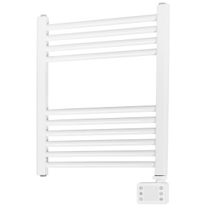 Radiateur infrarouge Eurom Sani 400 Wifi blanc en métal, sèche-serviettes avec panneau de commande.
