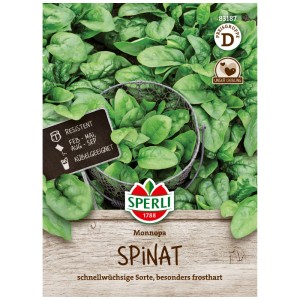 Graines d'épinards Sperli Monnopa, à croissance rapide et résistantes au gel, adaptées aux plates-bandes et aux pots.