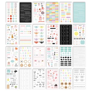 I Am Creative Planner Stickerbook avec des autocollants colorés autocollants, 12x21 cm, 24 feuilles.