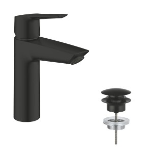 Miscelatore lavabo Grohe QuickFix Start M-Size, nero, con set di scarico.