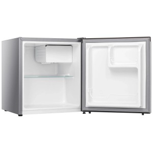 Frigorifero freestanding Severin KB8878, 45L, acciaio inox/argento, porta aperta.