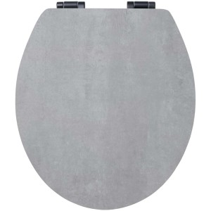 Sedile WC Diaqua Troyes, MDF grigio con chiusura rallentata, effetto cemento.