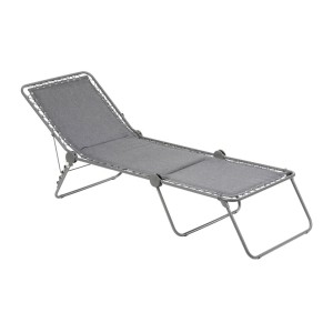 Lettino prendisole grigio Lafuma Siesta LightComfort® Ombre con schienale regolabile.