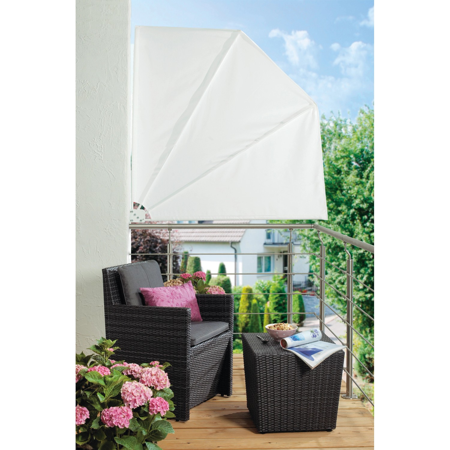 OBI Balkonfächer Danville 140 x 140 cm Weiss kaufen bei OBI