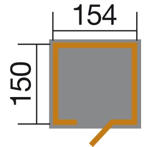 Pianta OBI Outdoor Living casetta da giardino in legno compatta, 152 x 171 cm, tetto a una falda.