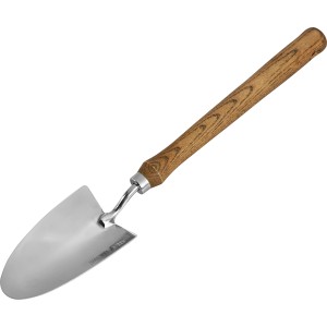 Truelle de jardin LUX Classic pour potager surélevé avec lame en acier inoxydable et manche en bois.