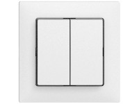 Feller Interrupteur double EdizioDue 3 + 3 avec plaque frontale Blanc